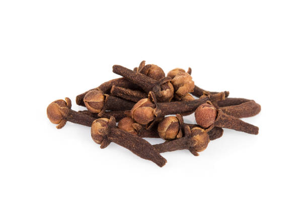 dried cloves isolated on white background