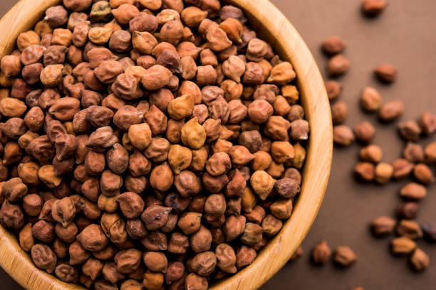 Black Chick Pea or Kala Chana in a bowl, selective focus