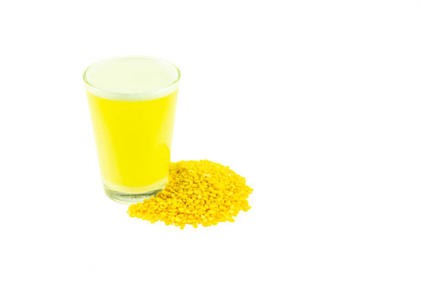 Mung bean milk isolated on a white background