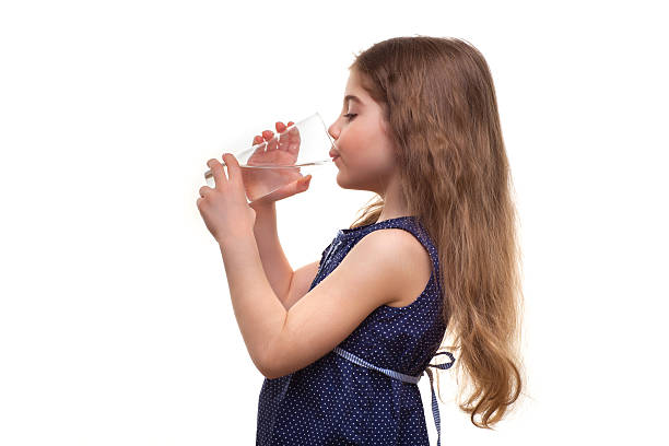 Girl drinking clean water