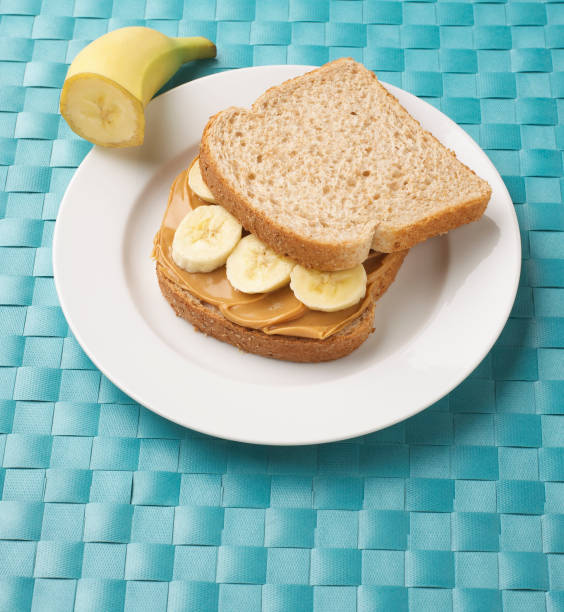 banana with peanut butter sandwich